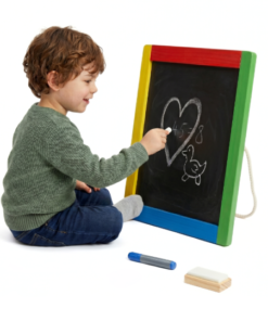 Viga dvipusė medinė edukacinė lenta – kreidinė ir magnetinė
