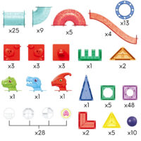 WOOPIE 170 vnt. magnetiniai konstruktoriai 3D su kulkų trasa