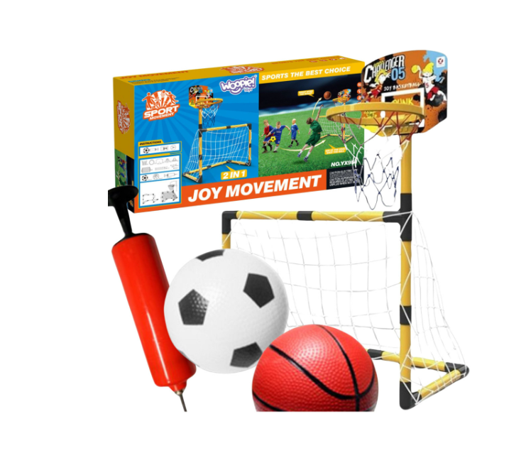 WOOPIE 2in1 futbolo ir krepšinio sporto rinkinys vaikams WOOPIE 2in1 futbolo ir krepšinio sporto rinkinys vaikams