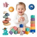 WOOPIE BABY 27 minkštų jutiminių kaladėlių rinkinys