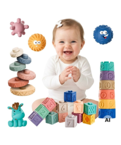 WOOPIE BABY 27 minkštų jutiminių kaladėlių rinkinys