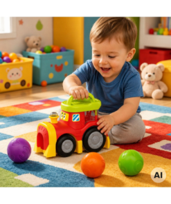 WOOPIE BABY interaktyvus traukinukas su iššokančiais kamuoliukais
