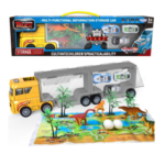 WOOPIE Dinozaurų transporterio rinkinys 2‑in‑1 su tralu