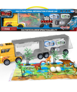 WOOPIE Dinozaurų transporterio rinkinys 2‑in‑1 su tralu