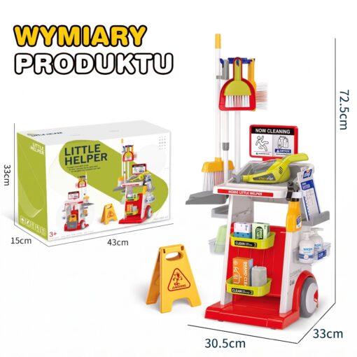 WOOPIE edukacinis valymo rinkinys su mobiliu vežimėliu ir aksesuarais