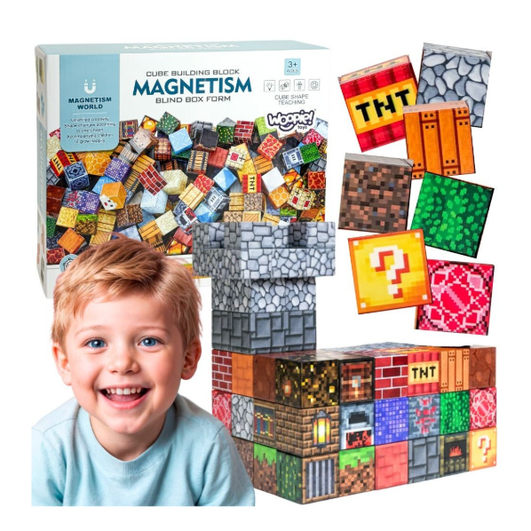 WOOPIE magnetiniai kubeliai CUBE BUILDING BLOCK