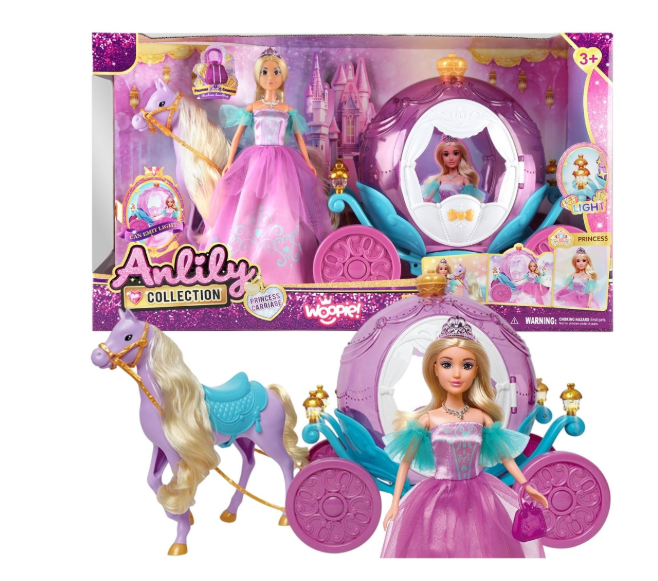 WOOPIE princesės rinkinys su arkliu ir magiška karieta WOOPIE princesės rinkinys su arkliu ir magiška karieta