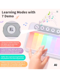 WOOPIE „Rainbow Touch“ pianinas su foniniu apšvietimu ir mokymosi režimu