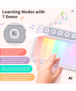 WOOPIE „Rainbow Touch“ pianinas su foniniu apšvietimu ir mokymosi režimu