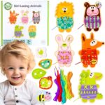 Woopie Green medinė vėrimo dėlionė 5‑in‑1 su gyvūnėliais