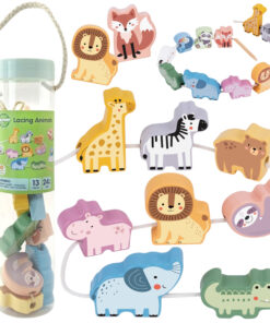 Woopie Green medinis ZOO vėrimo žaislas su 13 elementų