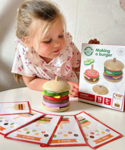 Woopie Green medinis edukacinis burgerio rinkinys – 15 dalių