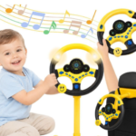 Woopie interaktyvus geltonas automobilio vairas su garsais