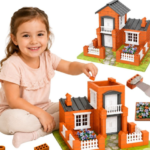 Woopie konstruktorius „Miniatiūrinių plytų vila“ – 458 elementų rinkinys