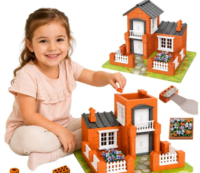 Woopie konstruktorius „Miniatiūrinių plytų vila“ – 458 elementų rinkinys