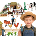 Woopie „Farma su gyvūnais“ – 63 elementų rinkinys su pastatu