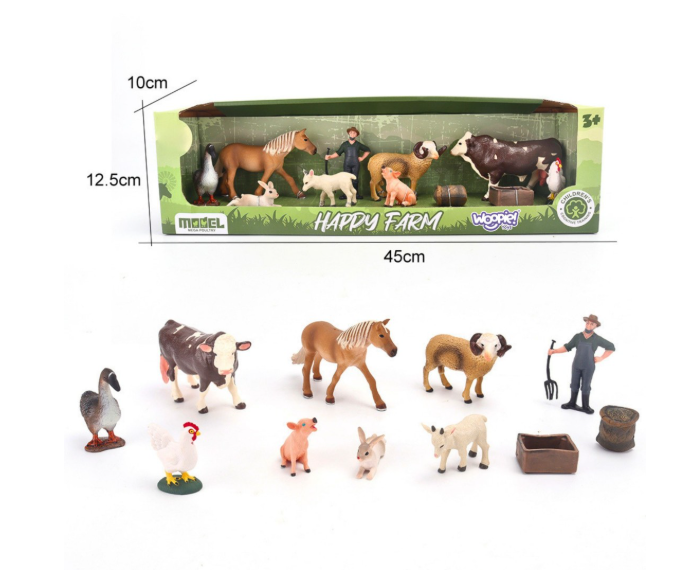 Woopie „Happy Farm“ figūrėlių rinkinys su ūkininku ir gyvūnais