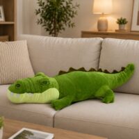 Žalias pliušinis krokodilas 70 cm