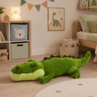Žalias pliušinis krokodilas 70 cm