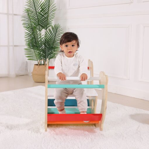 „WOOPIE GREEN“ medinė vaivorykštės supynė ir tiltas 2-in-1 Montessori