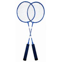 Badmintono rinkinys su 2 mėlynos spalvos raketėmis