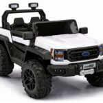 Baltas 4×4 akumuliatorinis automobilis vaikams