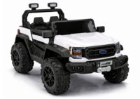Baltas 4×4 akumuliatorinis automobilis vaikams