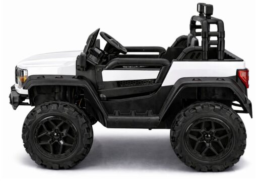 Baltas 4×4 akumuliatorinis automobilis vaikams