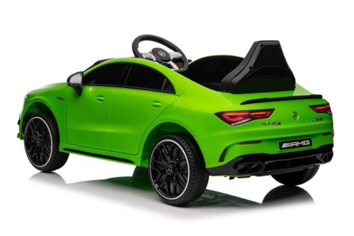 Baltas Mercedes CLA 45S AMG 4×4 akumuliatorinis automobilis