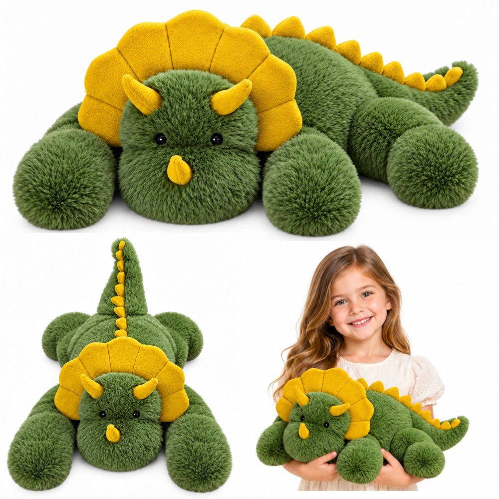 Didelis žalias pliušinis dinozauras