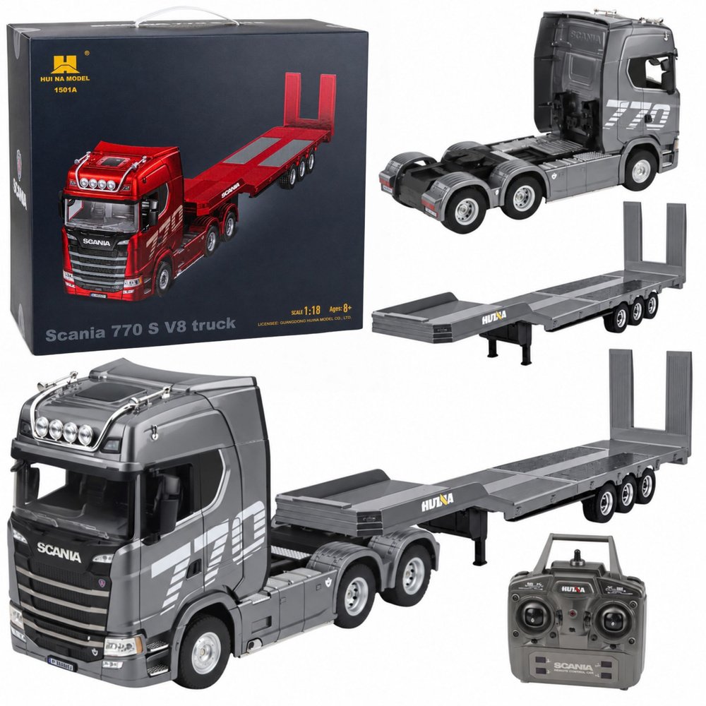 Huina Scania 770S RC vilkikas su priekaba 1:18