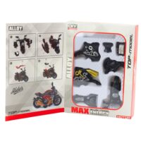 Melns motocikla modelis 1:14 ar zeltainām detaļām