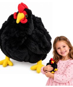 Juodas pliušinis viščiukas 20 cm