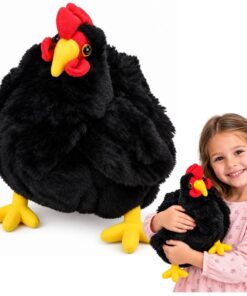 Juodas pliušinis viščiukas 30 cm