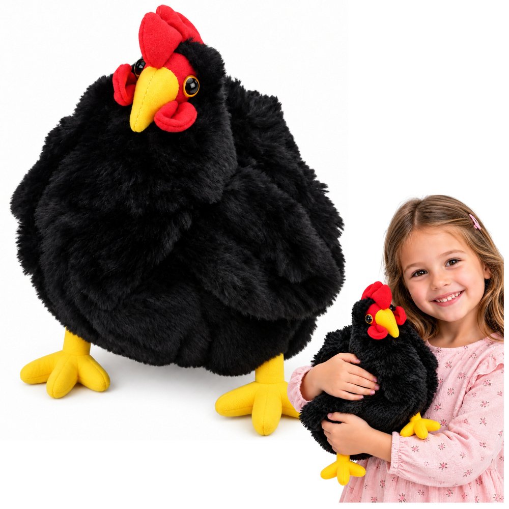 Juodas pliušinis viščiukas 30 cm