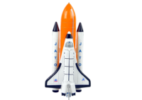 Kosminė raketa ir metalinis erdvėlaivis „Aerospace“ 2 viename