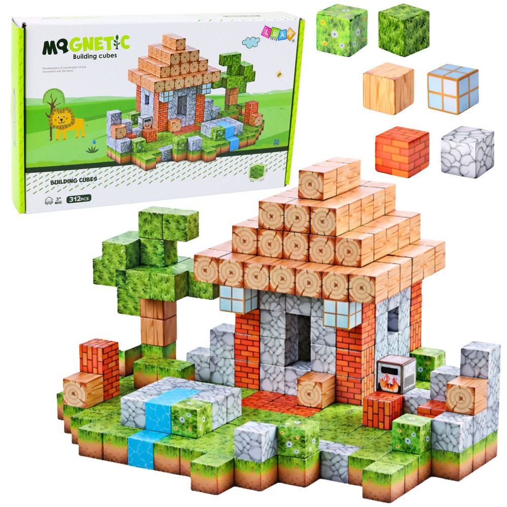 Magnetinis konstruktorius – 312 kubelių 3D statiniams kurti