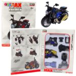 Mėlynas motociklo modelis 1:14 – surenkamas
