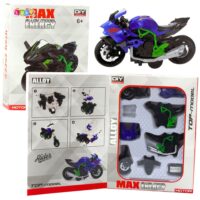 Metalinis motociklo modelis 1:14 – žalias ir mėlynas