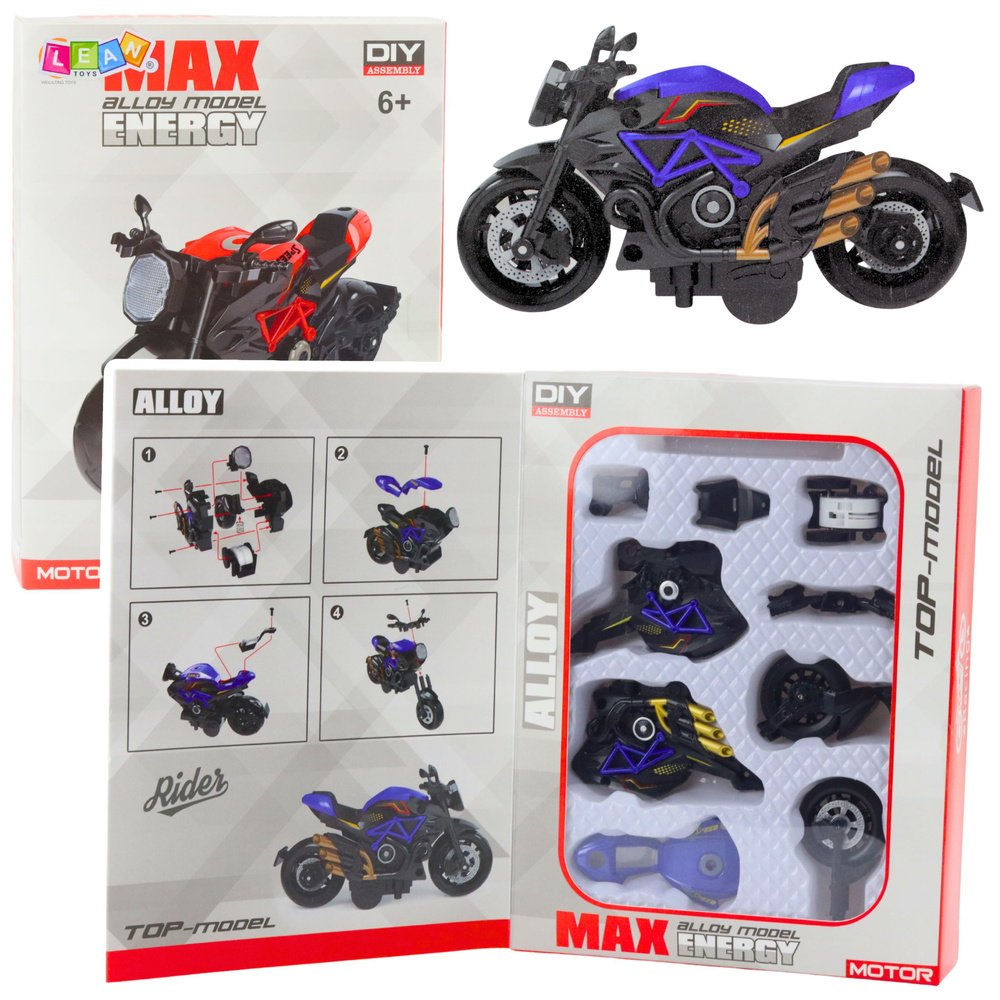Motociklo modelis 1:14 – juodas ir mėlynas