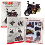 Motociklo modelis 1:14 – juodas ir oranžinis