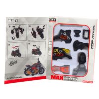 Motociklo modelis 1:14 – juodas ir oranžinis