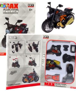 Motociklo modelis 1:14 – juodas ir oranžinis