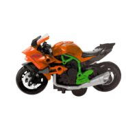 Motociklo modelis 1:14 – žalias ir oranžinis