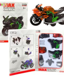 Motociklo modelis 1:14 – žalias ir oranžinis