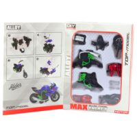 Motociklo modelis 1:14 – žalias ir raudonas