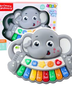 Pilkas interaktyvus pianinas „Drambliukas“