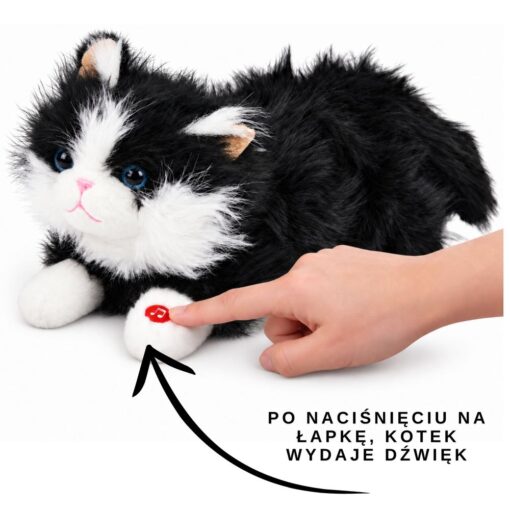 Pliušinė katė su miaukimo garsu