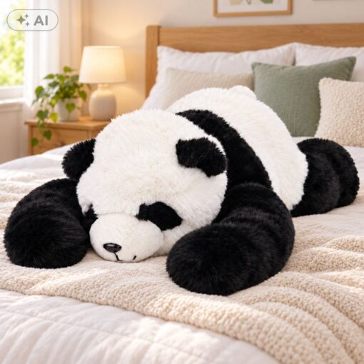 Pliušinė panda 60 cm – juodai balta