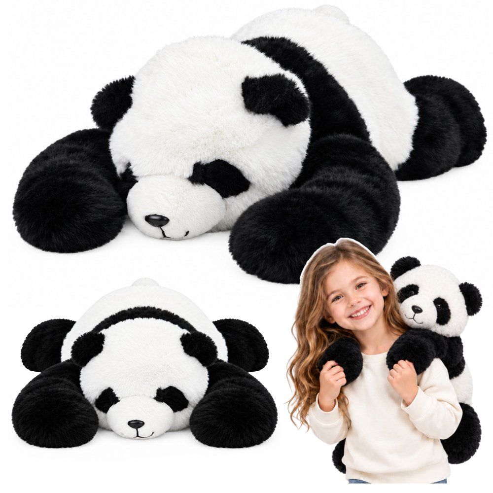 Pliušinė panda 60 cm – juodai balta